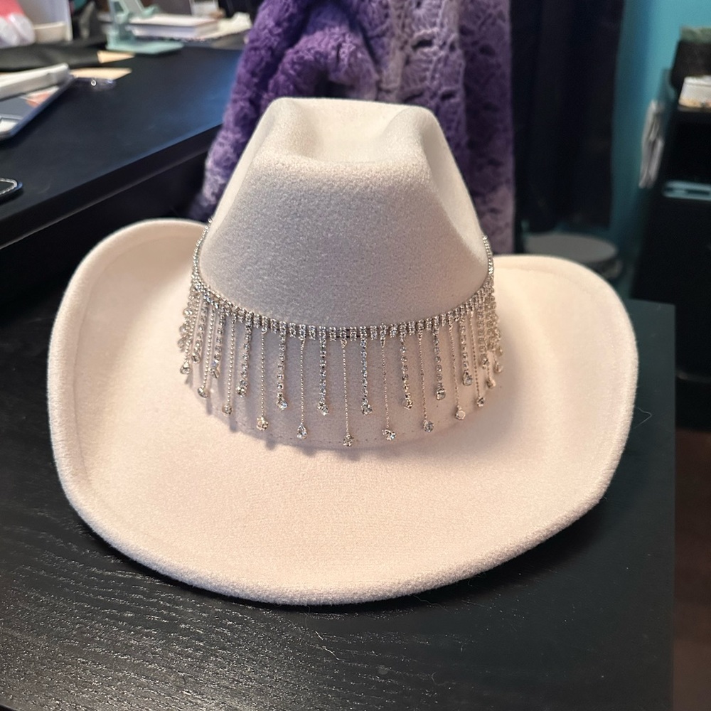 Rhinestone cowgirl hat!
